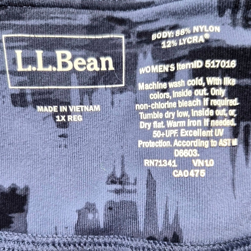 2 LL Bean Women's Camo Print Active Leggings Bundle 1X Plus 50+ UPFUV Protection - Picture 3 of 11